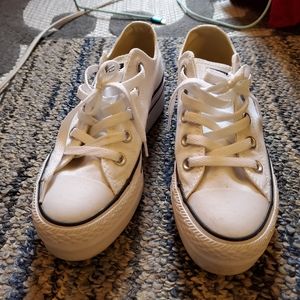 Converse white platform sneakers